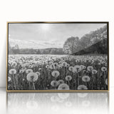 Framed acrylic wall art showcasing a serene country-side landscape design with gold accents, perfect for home decor and enhancing interior aesthetics.