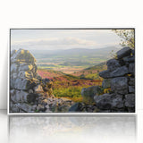 Framed wall art collection showcasing a serene countryside landscape design, featuring vibrant colors and intricate details, set in a sleek white frame for elegant home decor.