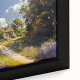 Framed wall art showcasing a serene countryside landscape with vibrant green fields and a clear blue sky, perfect for home decor and nature enthusiasts.