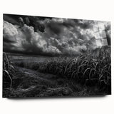 Acrylic glass wall art collection showcasing a vibrant countryside landscape design in a side view display, emphasizing natural colors and intricate details, perfect for home decor.