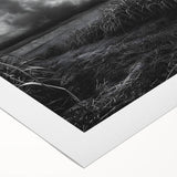 Rolled canvas artwork showcasing a vibrant countryside landscape design, featuring lush green fields, a serene blue sky, and distant hills, perfect for home decor.