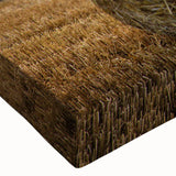 Close-up of a stretched canvas wall art piece showcasing a tranquil countryside landscape with vibrant colors, perfect for home decor and aesthetic enhancement.