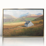 Framed wall art collection featuring a scenic countryside landscape design in vibrant colors, accented with a gold frame, perfect for home decor.