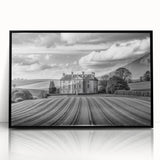 Framed acrylic wall art featuring a picturesque countryside landscape in vibrant colors, showcasing rolling hills and a serene sky, perfect for enhancing home decor.