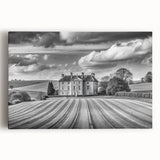 Stretched canvas wall art showcasing a serene countryside landscape with rolling hills and vibrant greenery, perfect for enhancing home decor and adding a touch of nature.