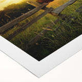 Rolled canvas wall art depicting a serene countryside landscape, showcasing vibrant greenery and a tranquil sky, ideal for home décor enthusiasts.