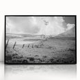 Framed acrylic wall art showcasing a serene countryside landscape in vibrant colors, featuring lush green fields and a clear blue sky, perfect for home decor.