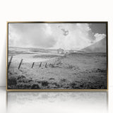 Framed acrylic wall art featuring a serene countryside landscape design with vibrant colors and a sleek gold frame, perfect for home decor enhancement.