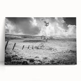 Vibrant stretched canvas wall art showcasing a serene countryside landscape with lush greenery and a tranquil sky, perfect for home decor enhancement.