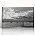 Framed acrylic wall art showcasing a serene countryside landscape design with vibrant colors, ideal for enhancing modern home decor. Black frame adds elegance.