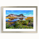 Framed wall art collection showcasing serene countryside landscapes with silver matting, perfect for enhancing home decor and adding a tranquil ambiance.