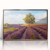 Framed acrylic wall art collection showcasing a vibrant countryside landscape design with golden accents, perfect for enhancing home décor and adding elegance.