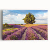 Stretched canvas wall art showcasing a serene countryside landscape with rolling hills and vibrant greenery, perfect for adding a nature-inspired touch to home decor.