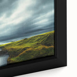 Framed canvas close-up showcasing a vibrant countryside landscape wall art design, with rich colors and intricate detailing, perfect for home decor enhancement.