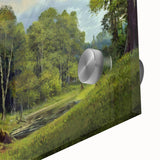 Close-up of a vibrant acrylic landscape wall art piece showcasing a serene countryside scene, perfect for home decor and enhancing interior aesthetics. The artwork captures rich colors and intricate details, ideal for art enthusiasts and collectors.