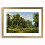 Elegant wall art collection featuring a countryside landscape design, framed in gold with a white mat, showcasing serene rural scenery ideal for home decor.