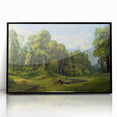 Framed acrylic wall art showcasing a picturesque countryside landscape design with vibrant colors and intricate details, set in a sleek black frame, perfect for home decor.