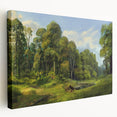 Stretched canvas artwork showcasing a vibrant countryside landscape with lush greenery and a serene sky, ideal for home decor and enhancing interior spaces.