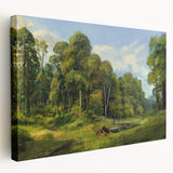 Stretched canvas artwork showcasing a vibrant countryside landscape with lush greenery and a serene sky, ideal for home decor and enhancing interior spaces.
