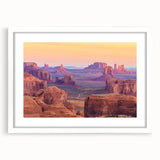 Desert landscape wall art collection featuring a framed design with a white mat, showcasing warm tones and serene imagery, perfect for home decor enhancement.