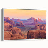 Framed canvas wall art showcasing a stunning desert landscape with warm earthy tones and intricate details, perfect for modern home décor.