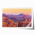 Desert landscape wall art print featuring vibrant orange and sandy beige hues, designed for home decor. Ideal for adding a warm, earthy aesthetic to any space.