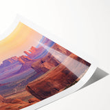 Desert landscape wall art print showcasing warm, earthy tones and intricate textures, rolled and ready for framing, perfect for home decor enthusiasts.