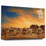 Acrylic glass wall art featuring a stunning desert landscape design, showcasing vibrant colors and intricate details of the scenery from a side view, perfect for modern home decor.