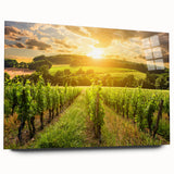 Acrylic glass wall art piece showcasing a stunning desert landscape design, featuring vibrant colors and intricate details, perfect for modern home decor.