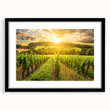 Framed wall art showcasing a stunning desert landscape design, featuring vibrant colors and intricate details, set in a sleek black frame with a mat, perfect for home decor.