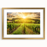 Framed wall art featuring a stunning desert landscape design with a gold mat, perfect for enhancing home decor and adding warmth to any room.