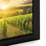 Close-up of a framed canvas wall art piece showcasing a stunning desert landscape design, featuring warm earth tones and intricate details, perfect for home decor.