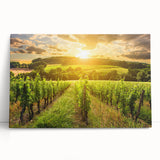 Desert landscape wall art featuring warm, earthy tones and abstract design elements, displayed on a stretched canvas, ideal for modern home decor.