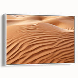 Framed canvas wall art showcasing a vibrant desert landscape design, featuring warm earthy tones and intricate details, ideal for modern home decor and aesthetic enhancement.