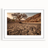 Framed desert landscape wall art collection showcasing vibrant colors and intricate details, featuring a white mat and sleek design, perfect for home decor.