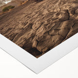 Vibrant desert landscape wall art featuring warm tones and intricate details, printed on rolled canvas, ideal for adding a touch of nature-inspired decor to any space.