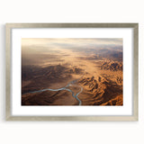 Framed wall art showcasing a stunning desert landscape design with a silver mat, perfect for modern home decor. Ideal for adding a touch of nature to any room.