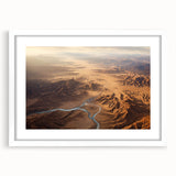 Desert landscape wall art collection featuring a framed design with a white mat, showcasing vibrant colors and intricate details, ideal for home decor.