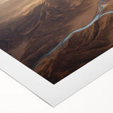 Desert landscape wall art design on rolled canvas, showcasing vibrant colors and intricate details, ideal for home decor and interior design aesthetics.