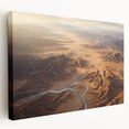 Stretched canvas wall art showcasing a vibrant desert landscape design, featuring warm hues of orange and yellow, ideal for modern home decor.
