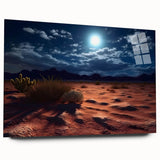 Acrylic glass wall art showcasing a vibrant desert landscape design from the 'Desert Design 17' collection, highlighting warm tones and intricate details, perfect for modern home decor.