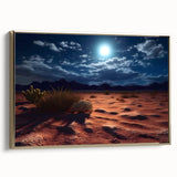 Framed canvas wall art showcasing a stunning desert landscape design with vibrant gold accents, perfect for modern home decor. The artwork highlights warm tones and intricate details, enhancing any living space.