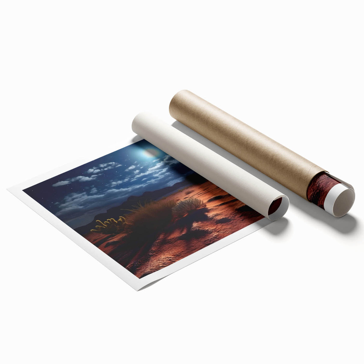 Desert landscape wall art collection print showcasing vibrant hues of orange and beige, emphasizing arid beauty, ideal for modern home decor.