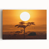 Stretched canvas wall art showcasing a vibrant desert landscape design with warm tones and intricate details, perfect for enhancing any room's decor.