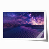 Desert landscape wall art print showcasing vibrant warm tones and intricate details, rolled and ready for framing, perfect for enhancing modern decor.