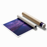 Desert landscape wall art print showcasing vibrant colors and intricate details, rolled for easy shipping and display, perfect for modern home decor.