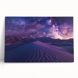 Desert landscape wall art collection on stretched canvas, featuring warm earth tones and textured design, leaning against a neutral wall for stylish home decor.