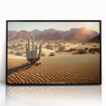 Framed acrylic wall art showcasing a stunning desert landscape design, featuring vibrant colors and intricate details, ideal for modern home decor.