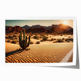 Desert landscape wall art rolled print showcasing vibrant colors and intricate details, perfect for home decor or office enhancement, packaged securely.