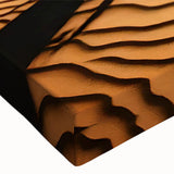 Close-up of the "Desert Design" stretched canvas wall art collection, showcasing vibrant hues of orange and brown, depicting a serene desert landscape, perfect for home decor.